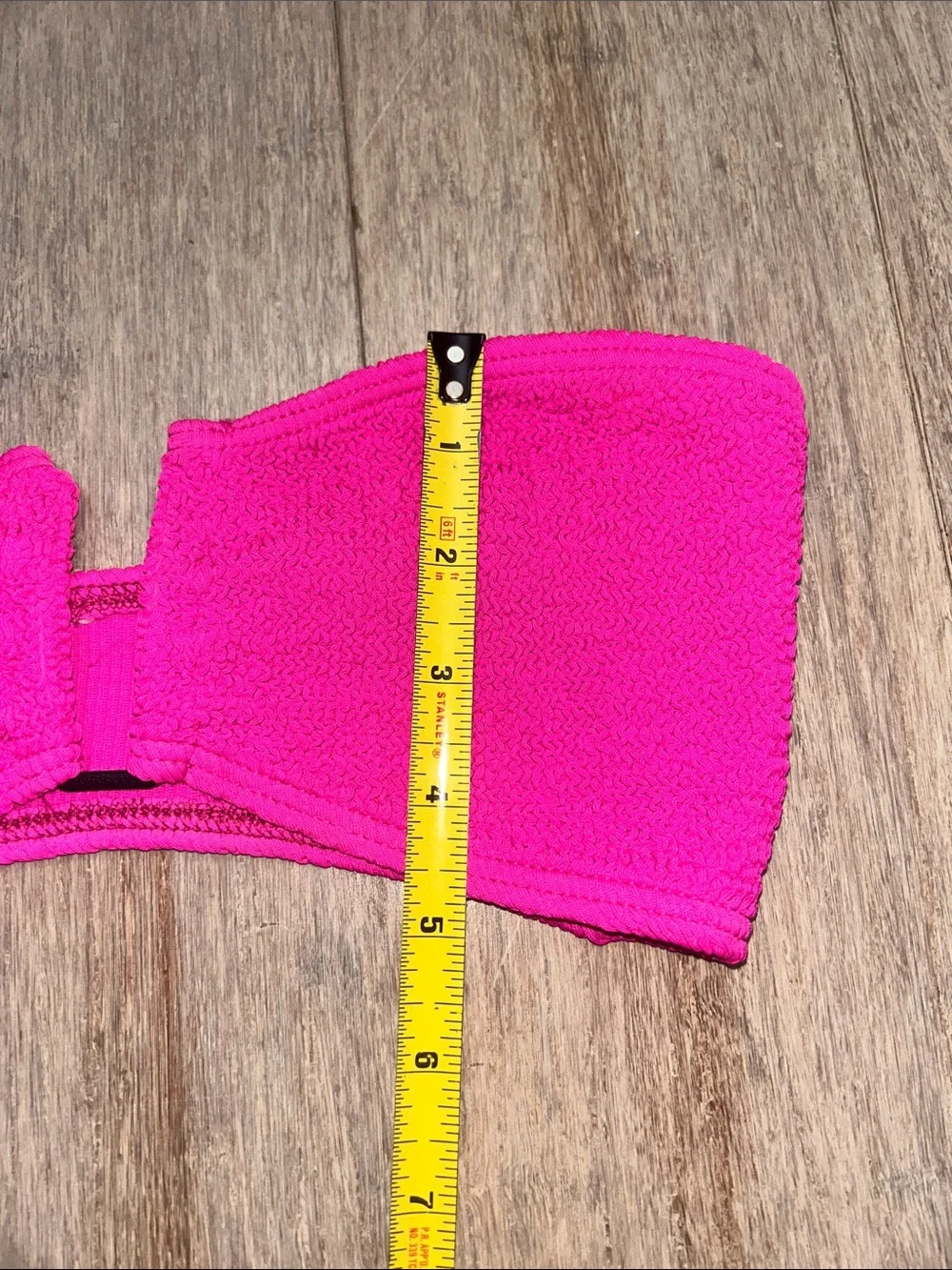bond-eye Hot Pink Textured Bandeau Bikini Top